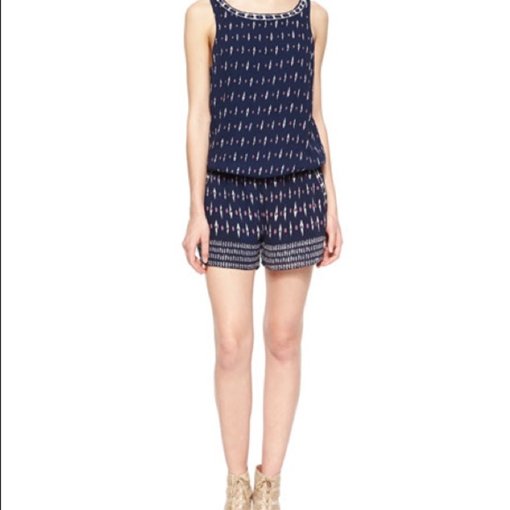 Joie Kayture Printed Short Silk Romper